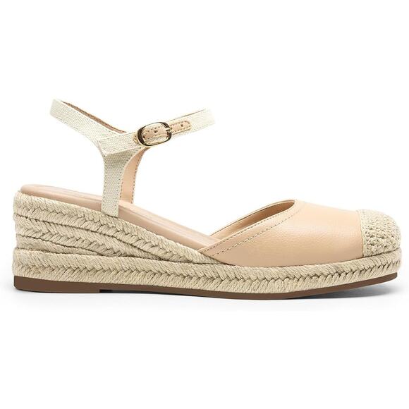 New Dream Pairs Womens Size 6 Closed Toe Espadrille Wedge Ankle Strap Sandals - Picture 2 of 7